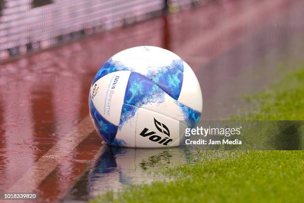 Detail of Voit ball during the fourth round match between Pumas UNAM and Pachuca as part of the Torneo Apertura 2018 Liga MX at Olimpico...
