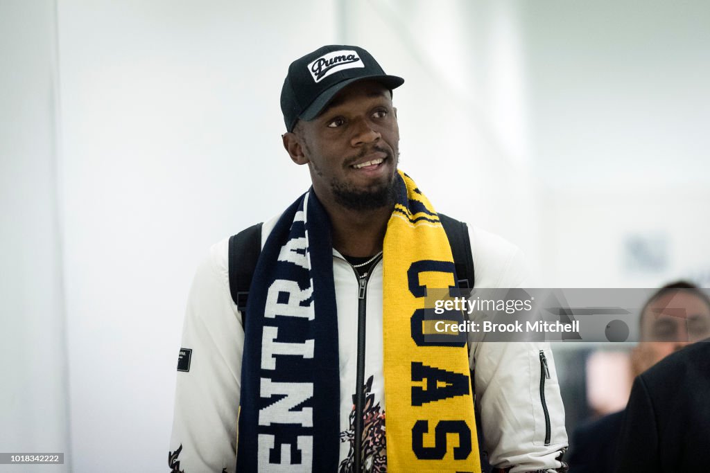 Usain Bolt Arrives In Sydney Ahead Of Trial With Central Coast Mariners