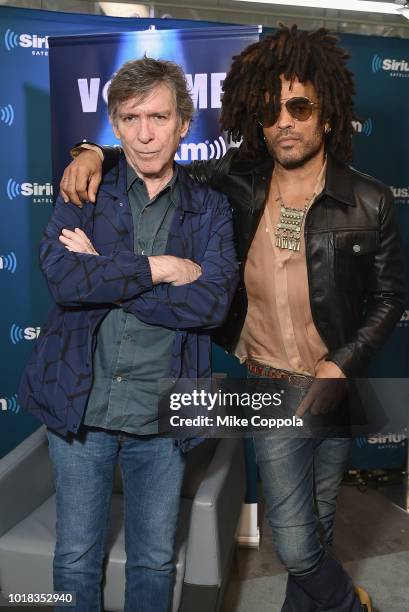 SiriusXM host Kurt Loder and Lenny Kravitz attend SiriusXM's Town Hall With Lenny Kravitz on August 17, 2018 in New York City.