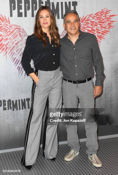 Jennifer Garner and John Ortiz attend the photo call For STX Films' "Peppermint" at Four Seasons Hotel Los Angeles at Beverly Hills on August 17,...