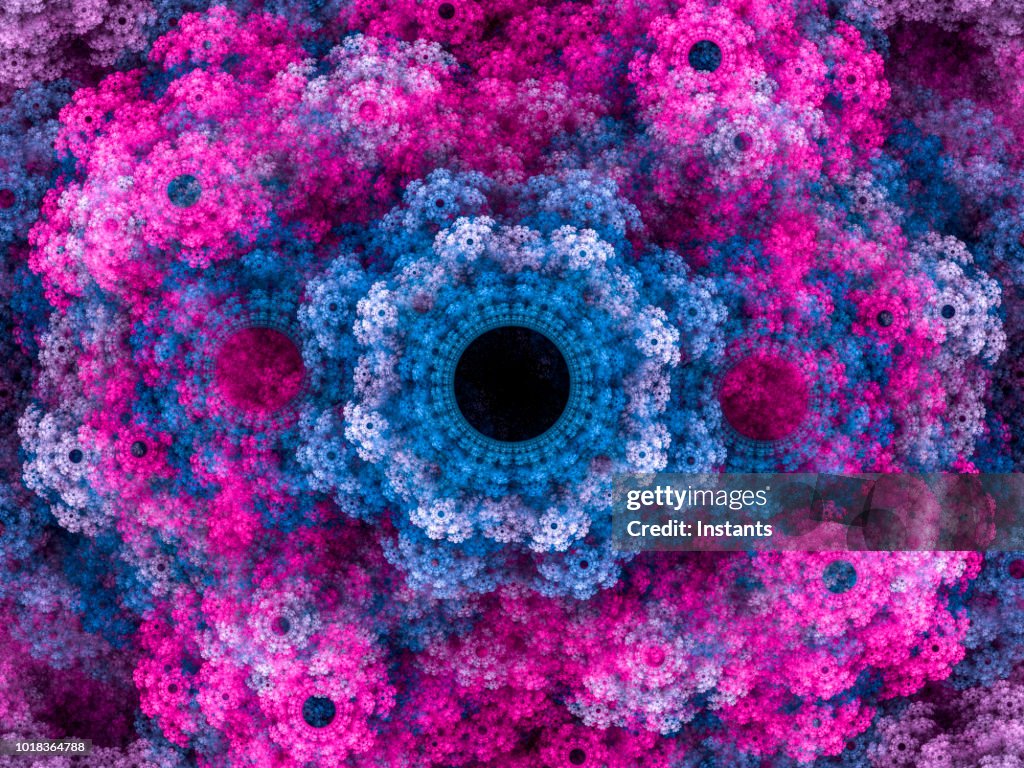 Hochauflösende Multi-colored Fraktale Hintergrund, die Muster an einen Blumenstrauß erinnern.