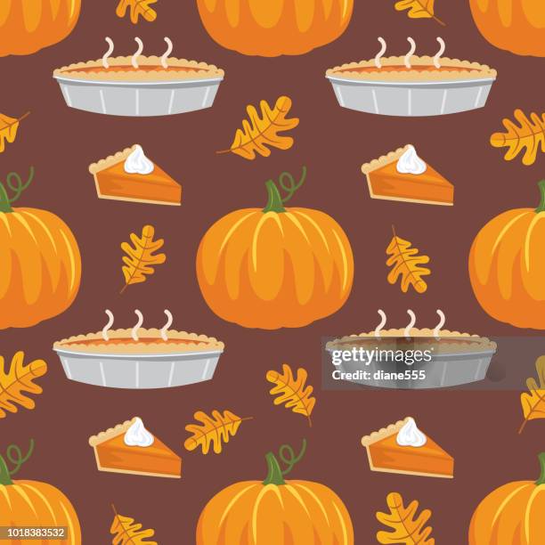 flaches design herbst nahtlose muster - dessertpasteten stock-grafiken, -clipart, -cartoons und -symbole