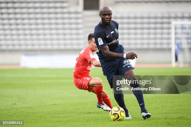 Frederic Bong of PFC during the French Ligue 2 match between Paris FC and Beziers at Stade Charlety on August 17, 2018 in Paris, France.