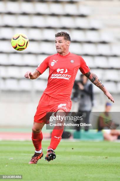 Mehdi Mostefa Sbaa of Beziers during the French Ligue 2 match between Paris FC and Beziers at Stade Charlety on August 17, 2018 in Paris, France.