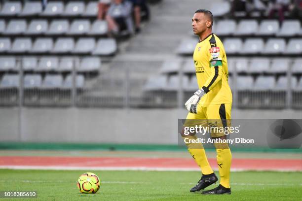 Magno Macedo Novaes of Beziers during the French Ligue 2 match between Paris FC and Beziers at Stade Charlety on August 17, 2018 in Paris, France.