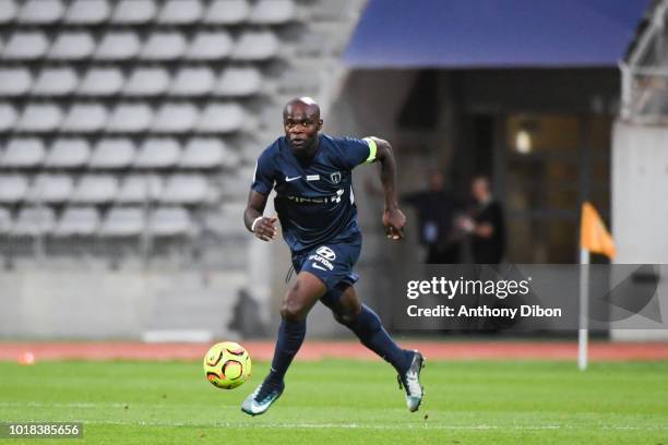 Frederic Bong of PFC during the French Ligue 2 match between Paris FC and Beziers at Stade Charlety on August 17, 2018 in Paris, France.