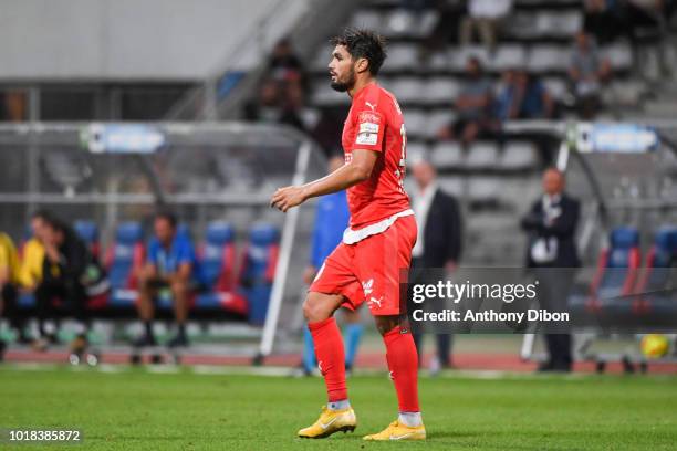 Redah Atassi of Beziers during the French Ligue 2 match between Paris FC and Beziers at Stade Charlety on August 17, 2018 in Paris, France.