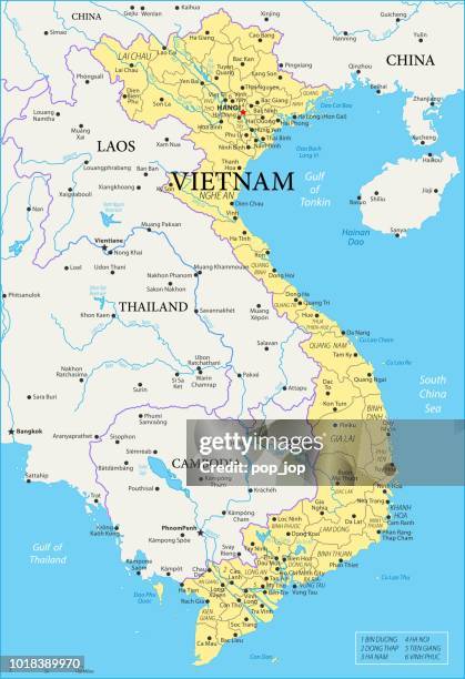 map of vietnam - vector - vietnam map stock illustrations