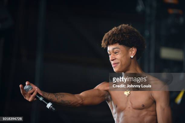Rico Pressley performs on stage at Perfect Vodka Amphitheatre on August 17, 2018 in West Palm Beach, Florida.