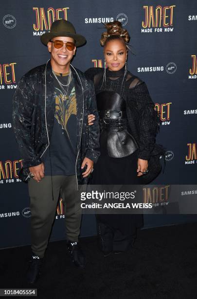 Janet Jackson and Daddy Yankee attend their single release party for their new song "Made For Now" at Samsung 837 in New York on August 17, 2018.