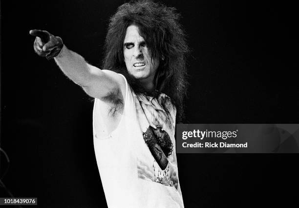 Alice Cooper performs at The Atlanta Civic Center on February 28, 1990 in Atlanta, Georgia.