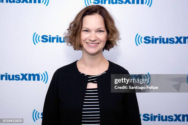 Hilary Hahn visits SiriusXM Studios on August 17, 2018 in New York City.