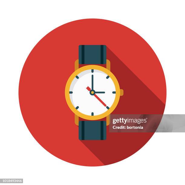 watch flat design switzerland icon - wristwatch stock illustrations