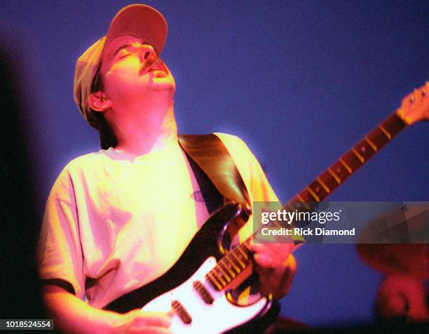 Jack Pearson of The Allman Brothers Band performs at Lakewood Amphitheater July 4, 1997 in Atlanta, Georgia.
