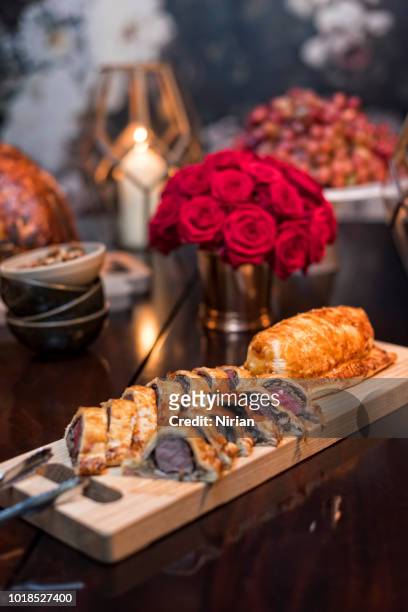 beef wellington - christmas mince pies stock pictures, royalty-free photos & images