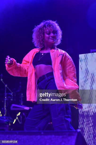 Singer DaniLeigh performs on stage during the 'Keep That Same Energy' Tour at The Majestic Theater on August 17, 2018 in Detroit, Michigan.