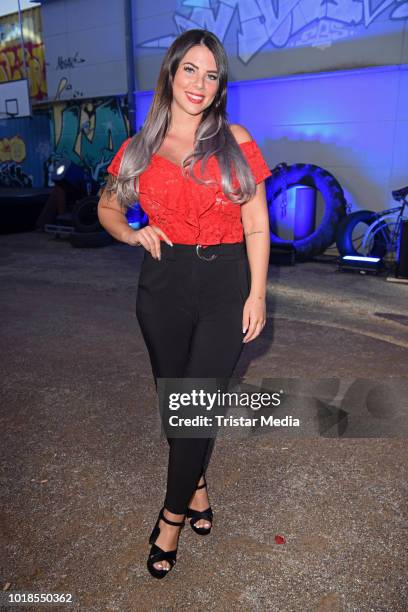 Jenny Frankhauser attends the first live show of 'Promi Big Brother 2018' at MMC Studios on August 17, 2018 in Cologne, Germany.