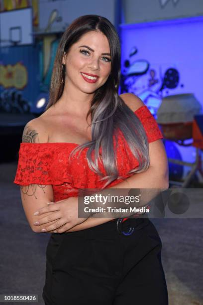 Jenny Frankhauser attends the first live show of 'Promi Big Brother 2018' at MMC Studios on August 17, 2018 in Cologne, Germany.