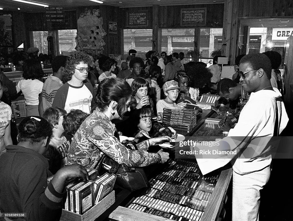 Ray Ransom Ray Ransom of Jazz/Funk group BRICK in-store appearance at Peaches ...