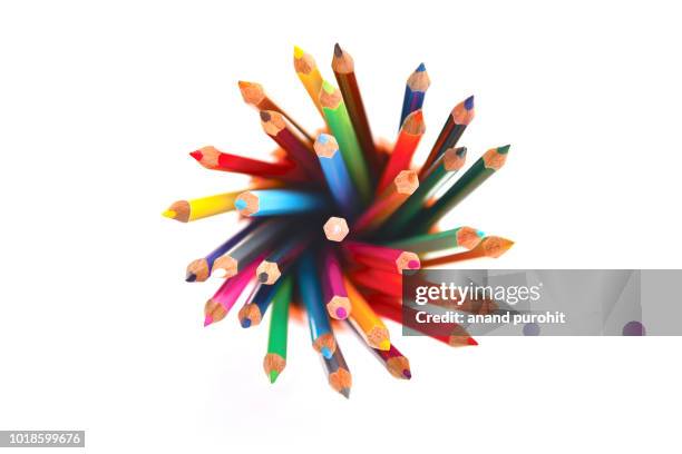 creative coloured pencils background - colored pencil stockfoto's en -beelden