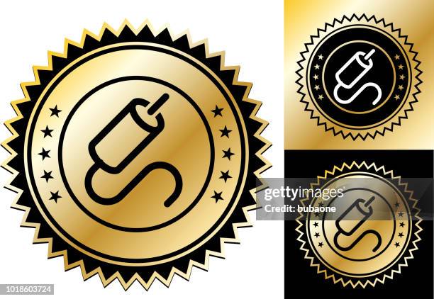 coaxial cable plug icon - coaxial cable stock illustrations
