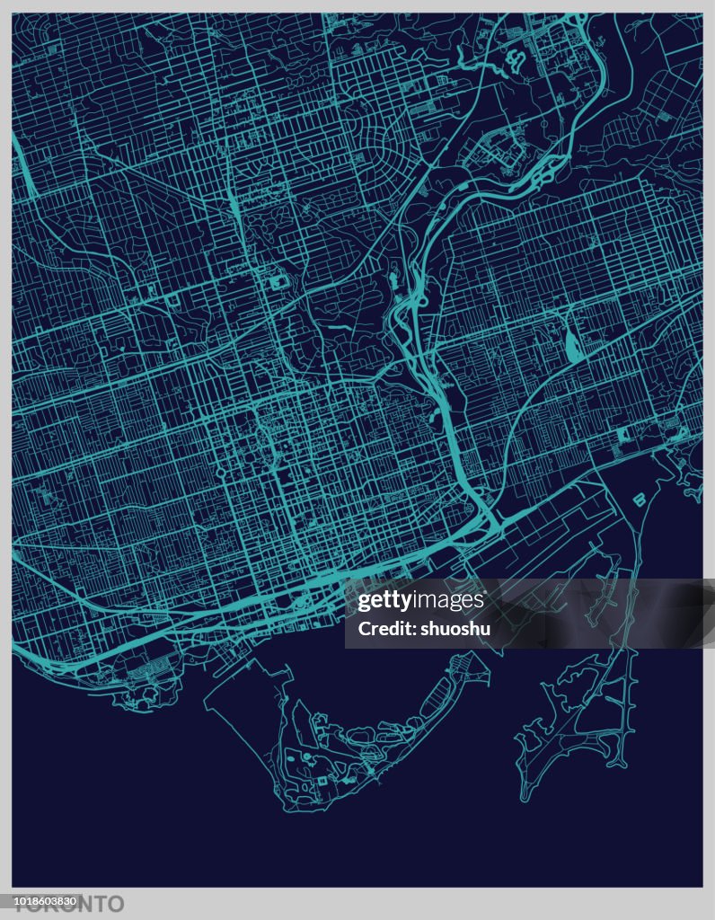 Toronto Map Illustration High-Res Vector Graphic - Getty Images