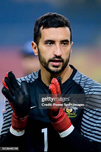 Australia goalkeeper Paul David Izzo during the AFC U23 Championship China 2018 Group D match between South Korea and Australia at Kunshan Sports...