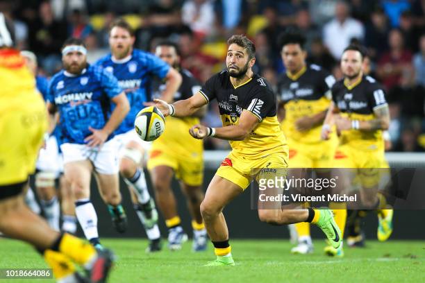 Brieuc Plessis of La Rochelle during the test match between La Rochelle and SU Agen on August 17, 2018 in La Rochelle, France.