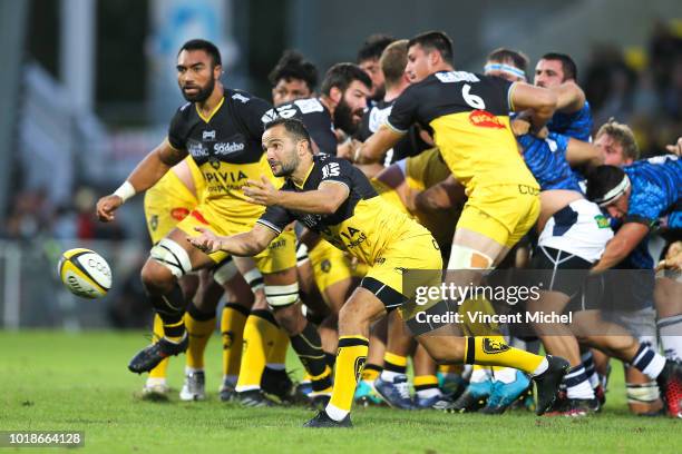 Alexi Bales of La Rochelle during the test match between La Rochelle and SU Agen on August 17, 2018 in La Rochelle, France.