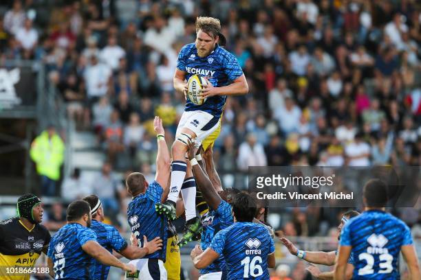 Tom Murday of Agen during the test match between La Rochelle and SU Agen on August 17, 2018 in La Rochelle, France.