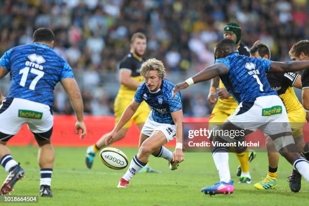 Jake McIntyre of Agen during the test match between La Rochelle and SU Agen on August 17, 2018 in La Rochelle, France.