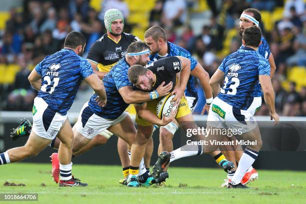 Pierre Bourgarit of La Rochelle during the test match between La Rochelle and SU Agen on August 17, 2018 in La Rochelle, France.