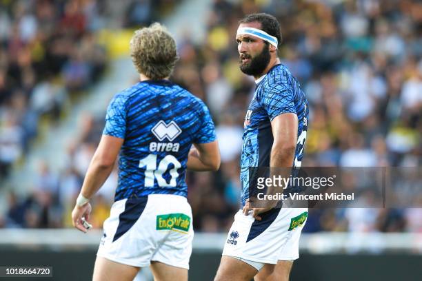 Tamaz Mchedlidze of Agen during the test match between La Rochelle and SU Agen on August 17, 2018 in La Rochelle, France.