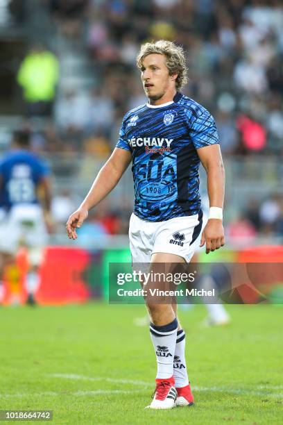 Jake McIntyre of Agen during the test match between La Rochelle and SU Agen on August 17, 2018 in La Rochelle, France.