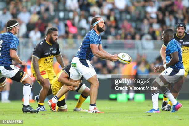 Tamaz Mchedlidze of Agen during the test match between La Rochelle and SU Agen on August 17, 2018 in La Rochelle, France.