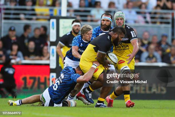 Vincent Pelo of La Rochelle during the test match between La Rochelle and SU Agen on August 17, 2018 in La Rochelle, France.