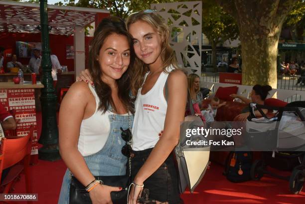 Jokers Web serial director Chloe Menager and actress Mathilde Laffont attend the "Trophee Senequier 2018" at Place des Lices Saint-Tropez On French...