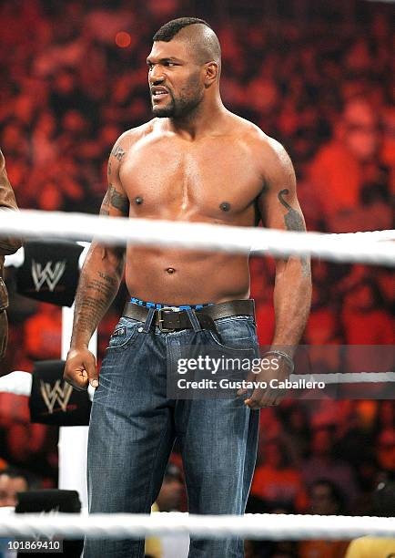 Quinton 'Rampage' Jackson attends WWE Monday Night Raw at American Airlines Arena on June 7, 2010 in Miami, Florida.