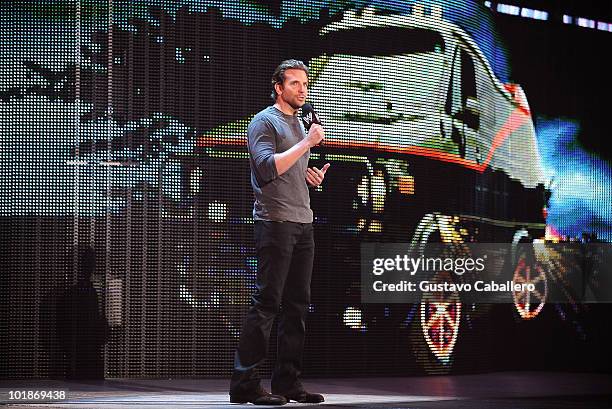 Actor Bradley Cooper attends WWE Monday Night Raw at AmericanAirlines Arena on June 7, 2010 in Miami, Florida.