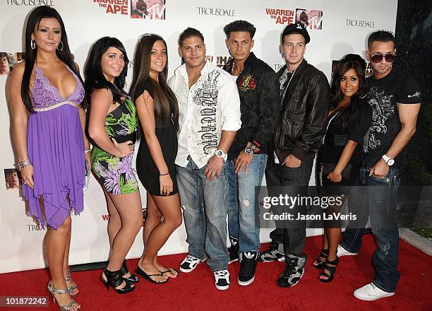 Jersey Shore" cast members Jenni 'JWoww' Farley, Angelina Pivarnick, Sammi ÒSweetheartÓ Giancola, Ronnie Ortiz-Magro, Paul "Pauly D" DelVecchio,...