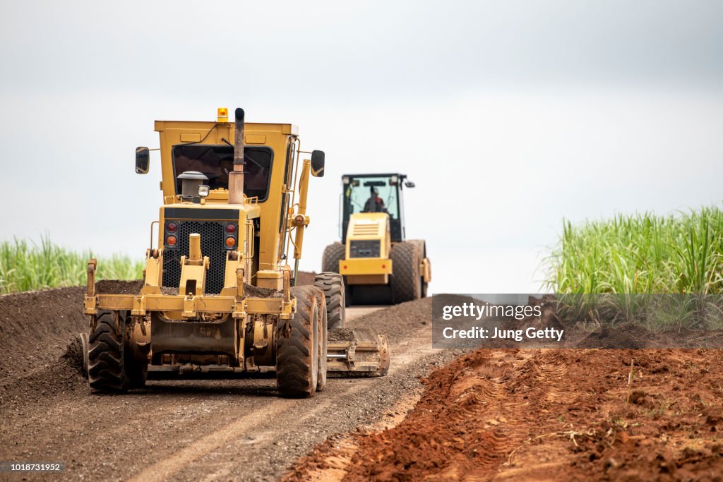 Grader Work Motor Grader Civil Construction Improvement Base Road Work High-Res ...