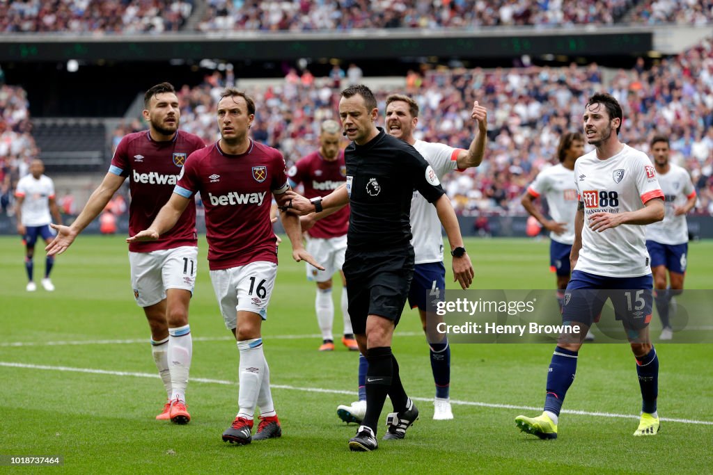 West Ham United v AFC Bournemouth - Premier League