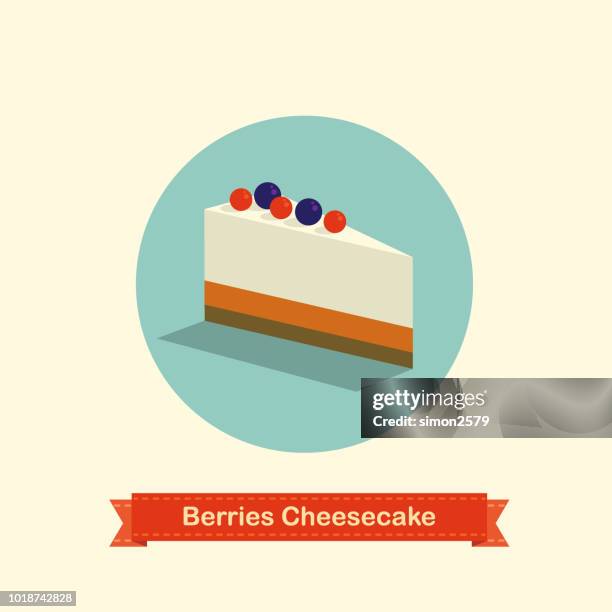 beeren-käsekuchen - cake slices stock-grafiken, -clipart, -cartoons und -symbole