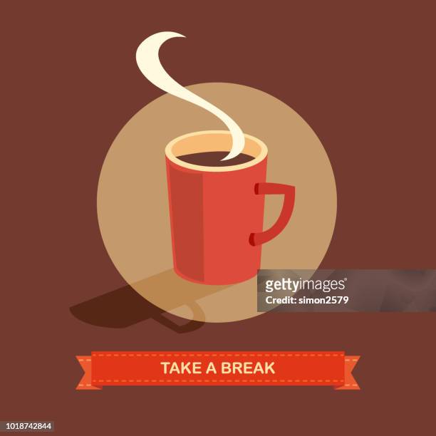 coffee break - taking a break stock illustrations
