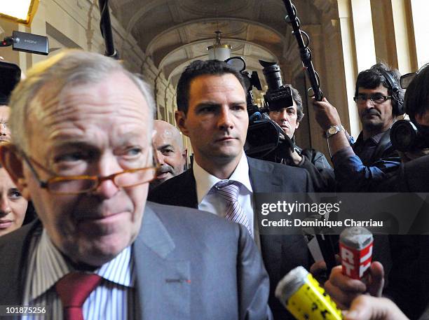 Futures trader Jerome Kerviel arrives with his lawyer Olivier Metzner at the Palais de Justice court on June 8, 2010 in Paris, France. Kerviel faces...