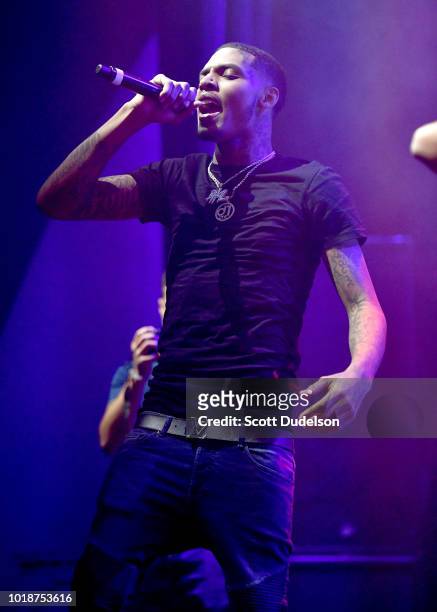 Rapper Bandhunta Izzy performs onstage as a special guest at The Novo by Microsoft on August 17, 2018 in Los Angeles, California.