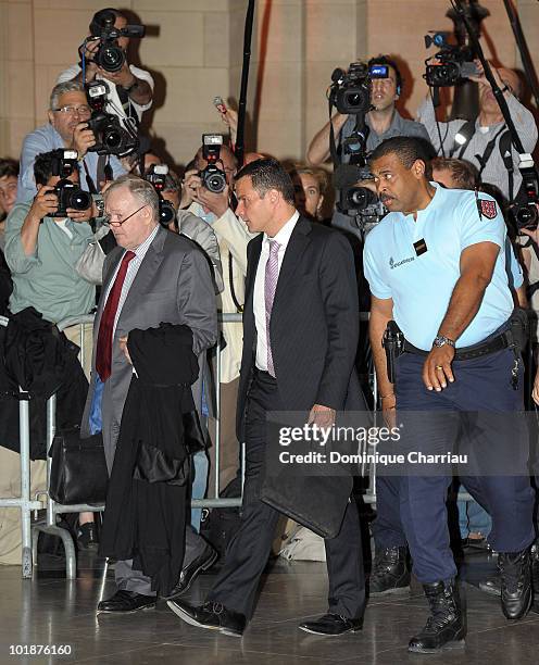 Futures trader Jerome Kerviel arrives with his lawyer Olivier Metzner at the Palais de Justice court on June 8, 2010 in Paris, France. Kerviel faces...