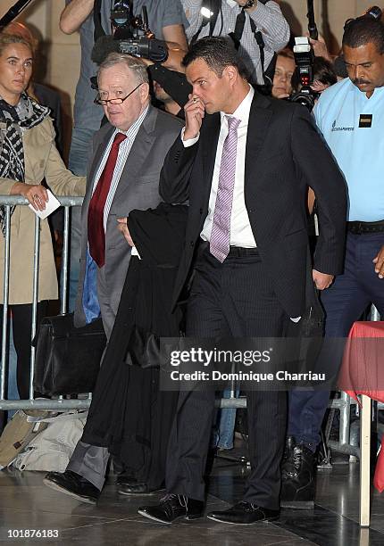 Futures trader Jerome Kerviel arrives with his lawyer Olivier Metzner at the Palais de Justice court on June 8, 2010 in Paris, France. Kerviel faces...