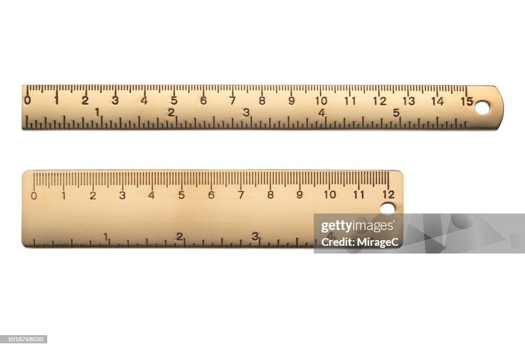 Brass Rulers Scale in Centimeters and Inches