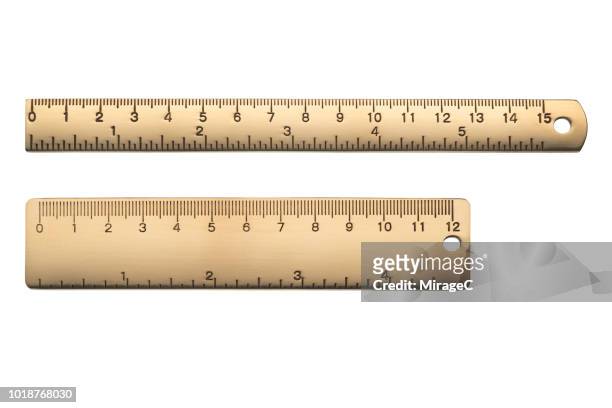 brass rulers scale in centimeters and inches - rules stock pictures, royalty-free photos & images